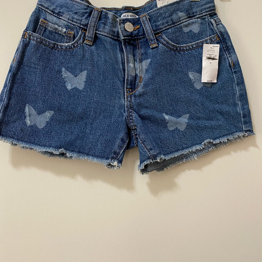 Old Navy Girls Size 10 Medium Wash Cuffed Hem Denim Blue Jeans Casual Wear